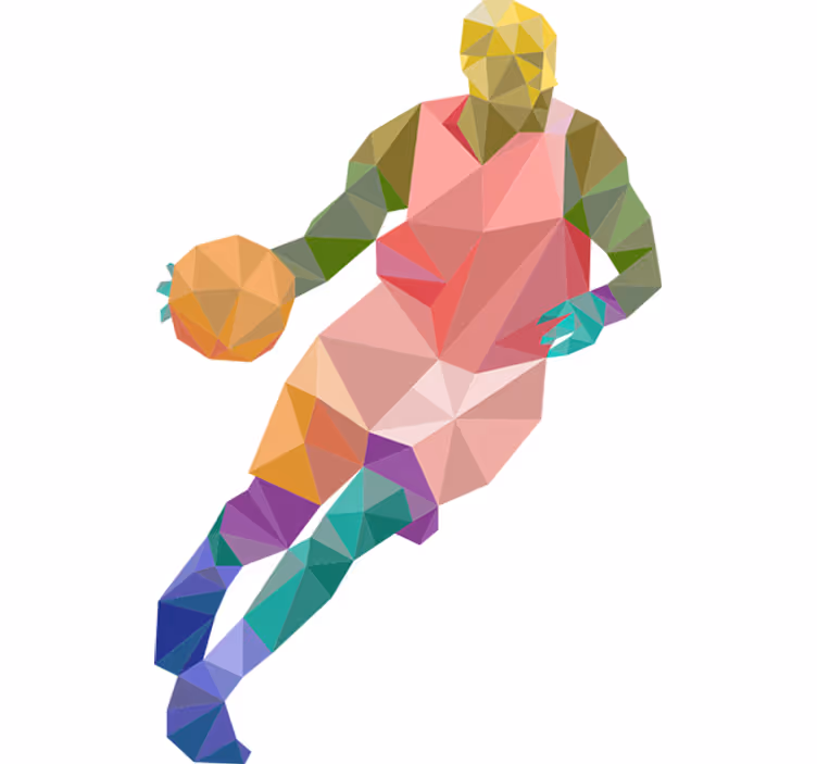 Rollo fenster jugendzimmer origami basketball aufkleber - TenStickers
