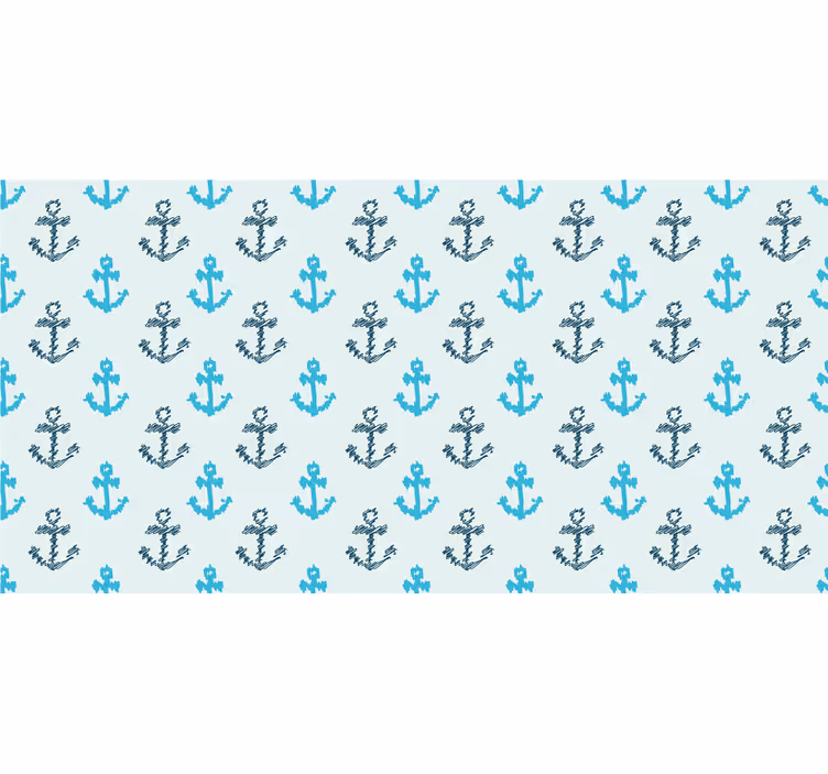 Rollo fenster jugendzimmer mit verzerrtem blauen ankerdesign - TenStickers