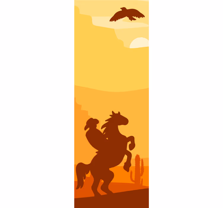 Rollo fenster jugendzimmer cowboy landschaft tür - TenStickers