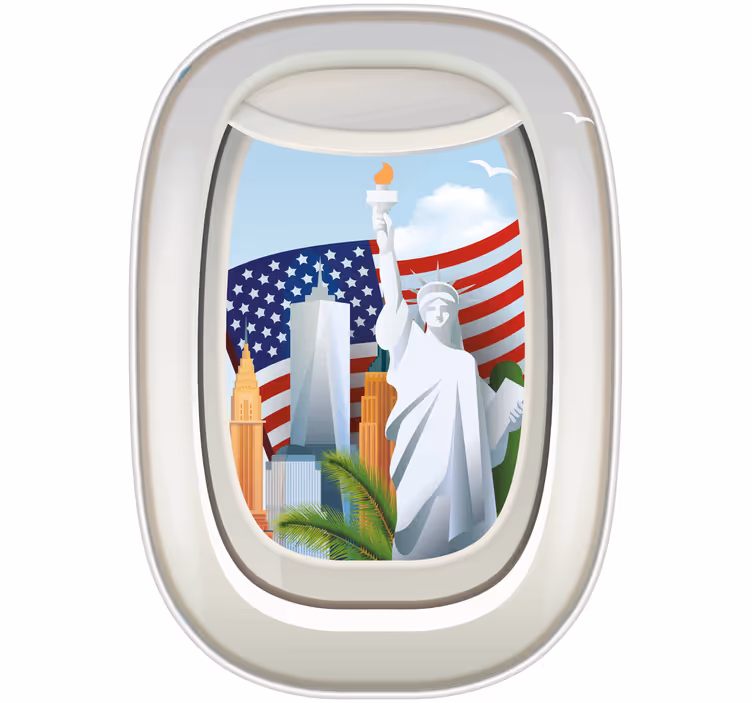 Rollo fenster jugendzimmer amerika durch ein flugfenster - TenStickers