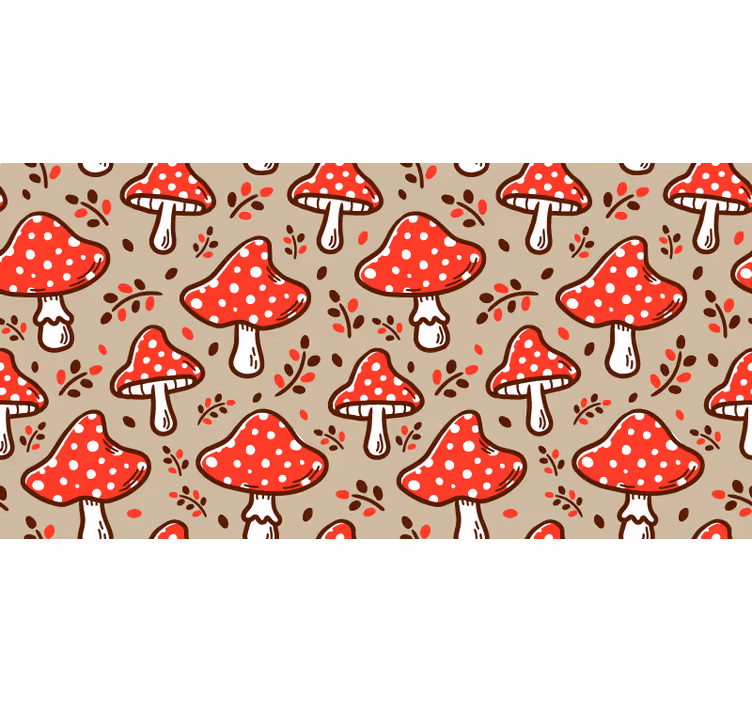 Rollo fenster beige mit typischen pilzen auf beige - TenStickers