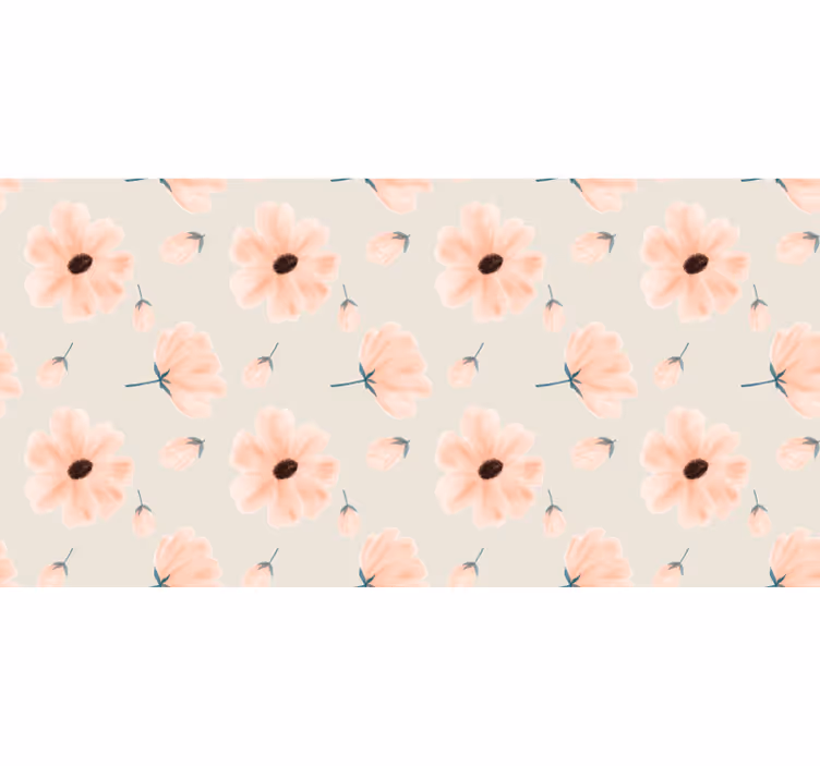 Rollo fenster beige mit großen blumen aquarellmuster - TenStickers