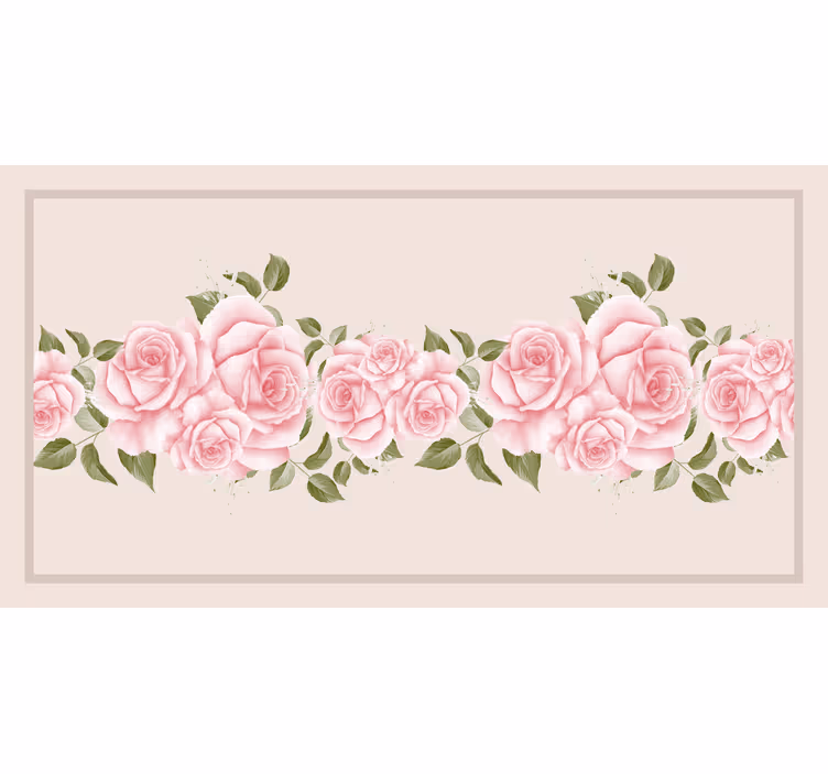 Rollo fenster beige mit vintage rosenmuster in pink - TenStickers