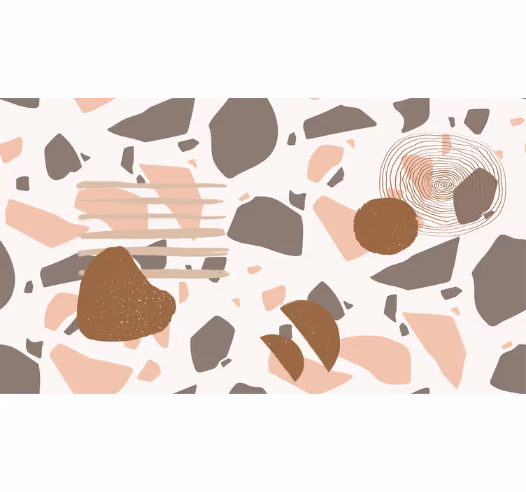 Rollo fenster weiß pastell terrazzo mit figuren - TenStickers