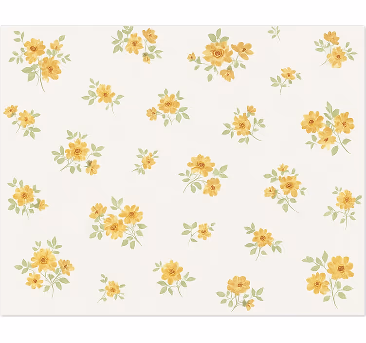 Rollo fenster weiß mit zartem chintz blumenmuster - TenStickers