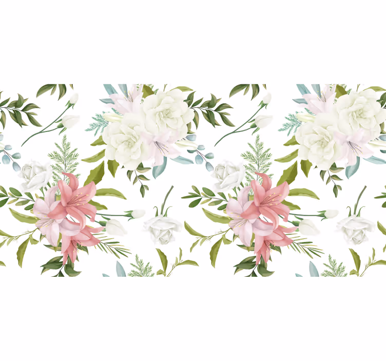 Rollo fenster blumen im minimalistischen garten - TenStickers