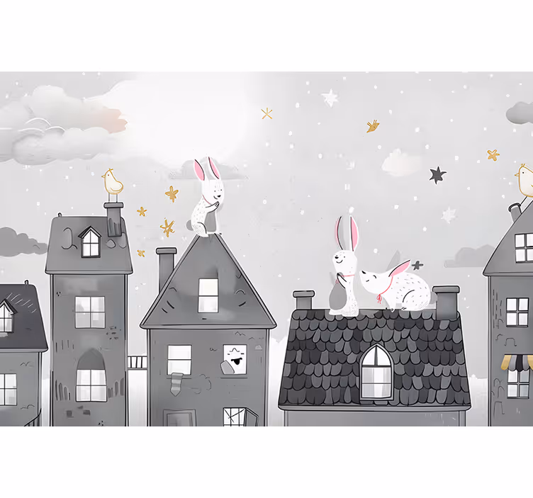 Rollo fenster baby hasen in der nacht - TenStickers