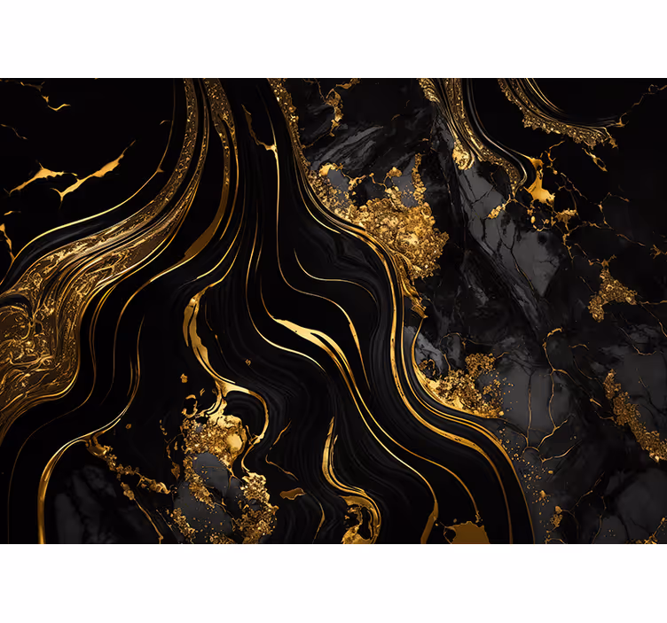 Rollo fenster mit muster in schwarz-gold marmor - TenStickers