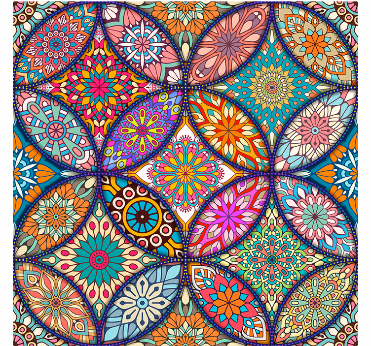 Rollo fenster badezimmer mit bunten mandalas - TenStickers