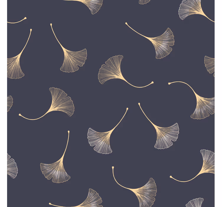 Rollo fenster home office ginkgo blatt marine und gold - TenStickers