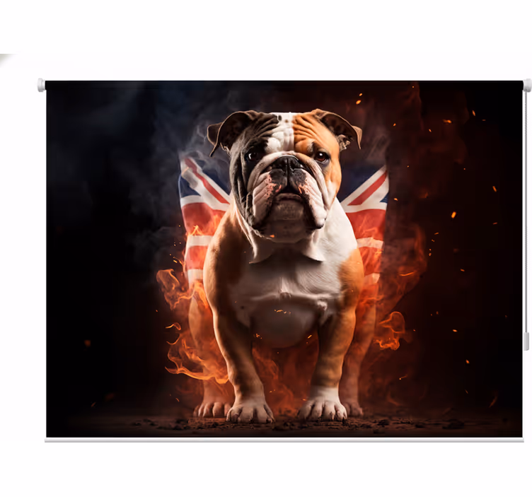 Rollo fenster jugendzimmer british bulldog in flammen - TenStickers