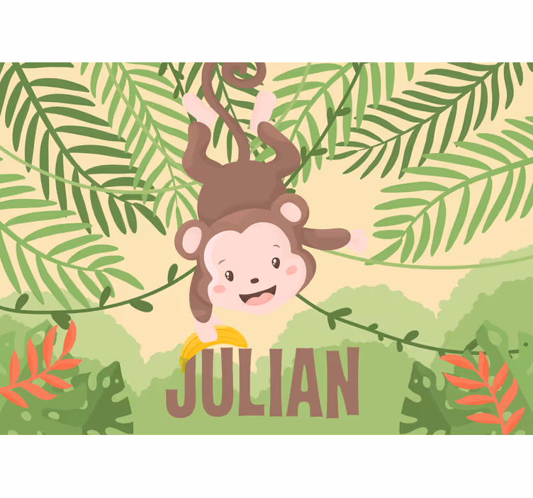 Rollo fenster spaß mit süßem baby-monkey am ast - TenStickers