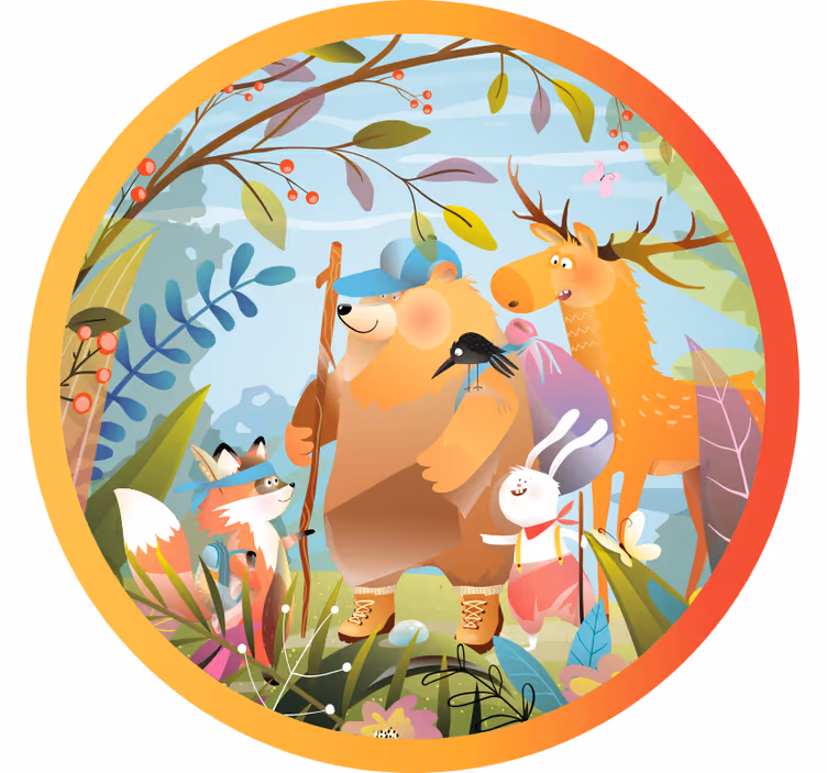 Rollo fenster spaß tierfreunde im wald - TenStickers