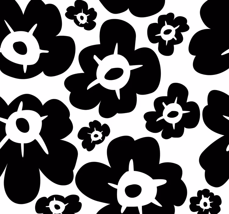Rollo fenster hochzeit mohnblume schwarz - TenStickers