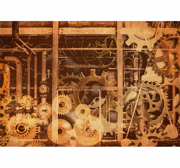 Rollo fenster rustikal retro 3d industrierohr gold - TenStickers