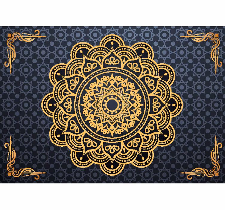 Rollo fenster zen golden mandala fototapete - TenStickers