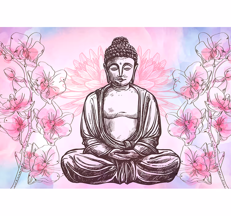 Rollo fenster zen buddha blumige harmonie - TenStickers