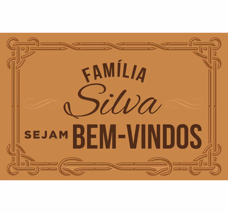 Rollo fenster braun für die familie willkommen - TenStickers
