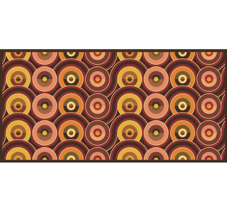 Rollo fenster braun im retro 70er jahre kreisdesign - TenStickers
