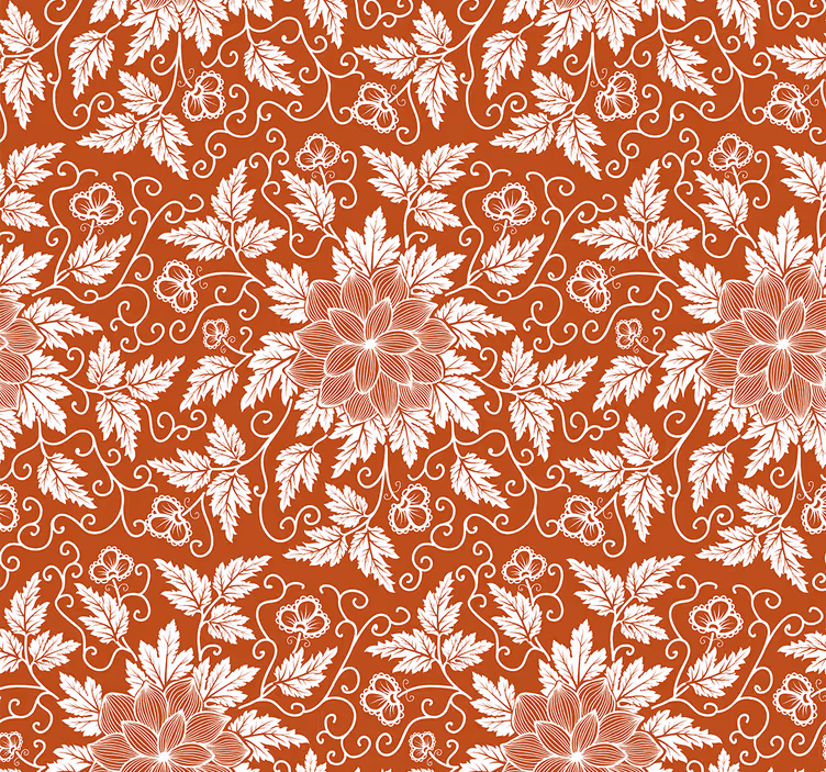 Rollo fenster orange mit floralen paisley-muster - TenStickers