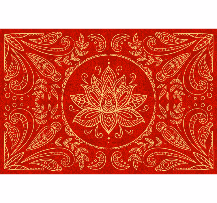 Rollo fenster rot mit vintage mandala design - TenStickers