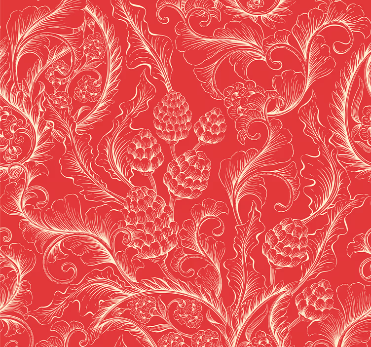 Rollo fenster rot mit paisley-muster - TenStickers