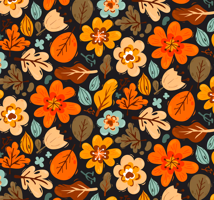 Rollos außen mit eleganten orangen blumen - TenStickers