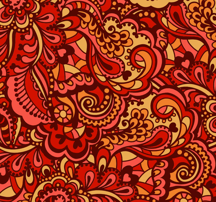 Rollos außen mit rotem ornamentalen muster - TenStickers