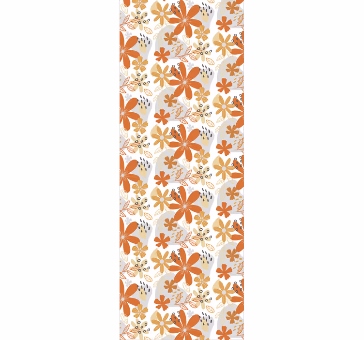 Rollos außen mit floralem orangefarbenen muster - TenStickers