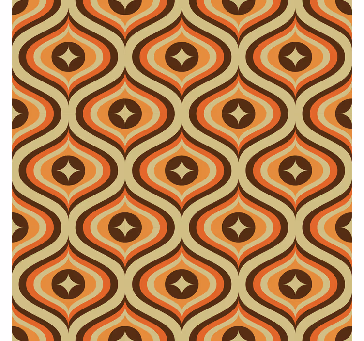 Rollo fenster klassisch retro orange und braun - TenStickers