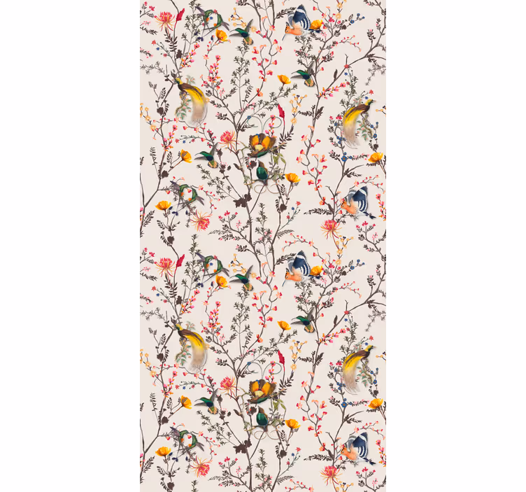 Rollo fenster klassisch mit naturalistischem blumendesign - TenStickers