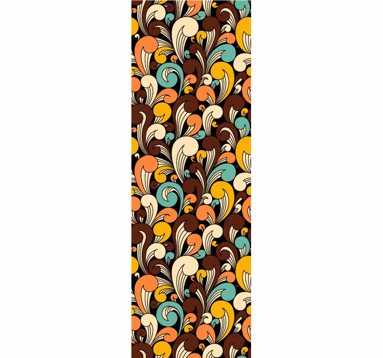 Rollo fenster klassisch mit schwarzem rand und hippy-mustern - TenStickers