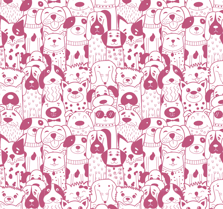 Rollo fenster baby mit rosa hunden als muster - TenStickers