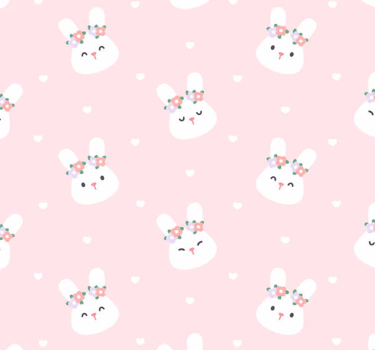 Rollo fenster baby mit niedlichen hasen auf rosa hintergrund - TenStickers