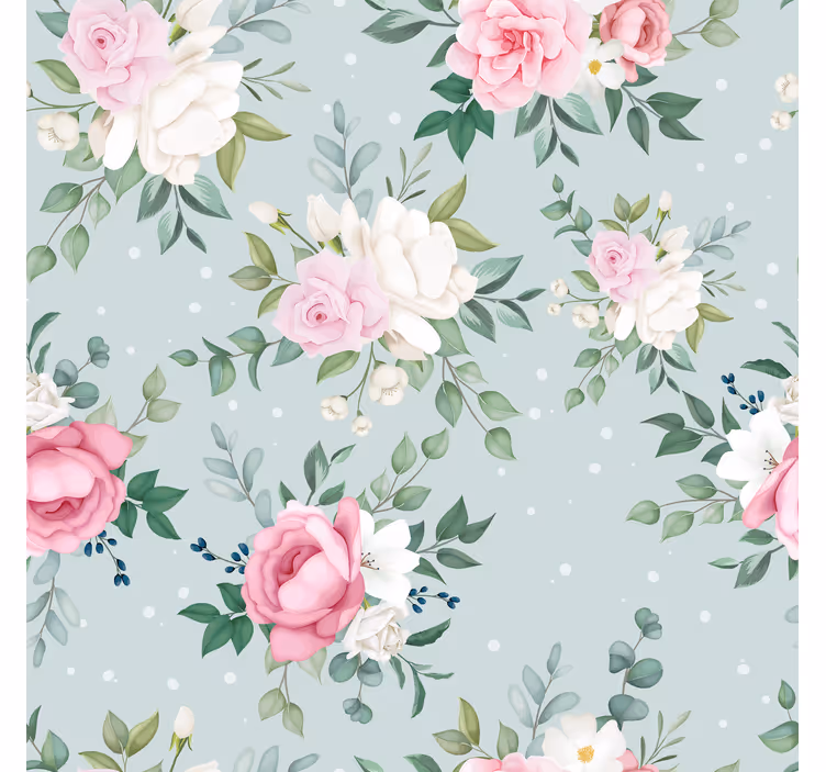 Rollo fenster flur mit blauen und rosa blumen - TenStickers