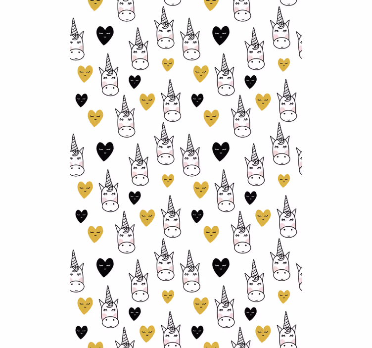 Rollo Fenster Tiermuster einhorn herz muster - TenStickers