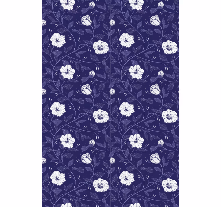 Blauer Hintergrund mit Blumenrollo - TenStickers