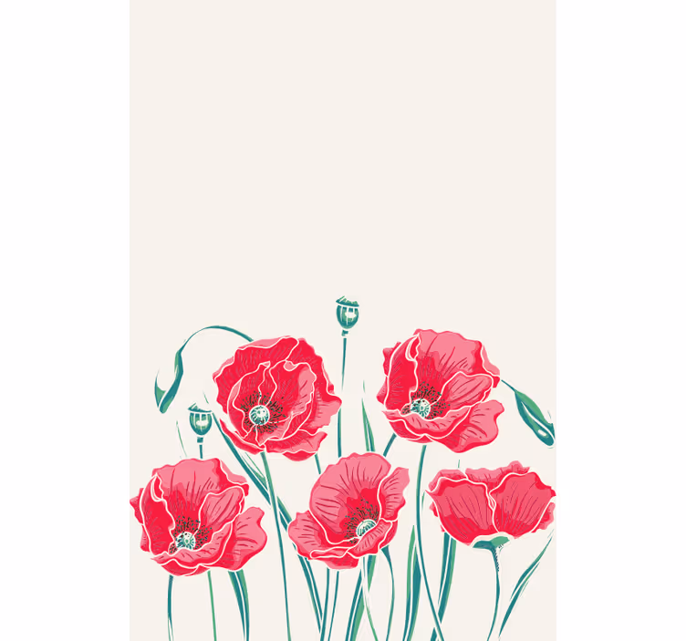Rollo Fenster Blumen und Pflanzen mohn blume eleganz - TenStickers