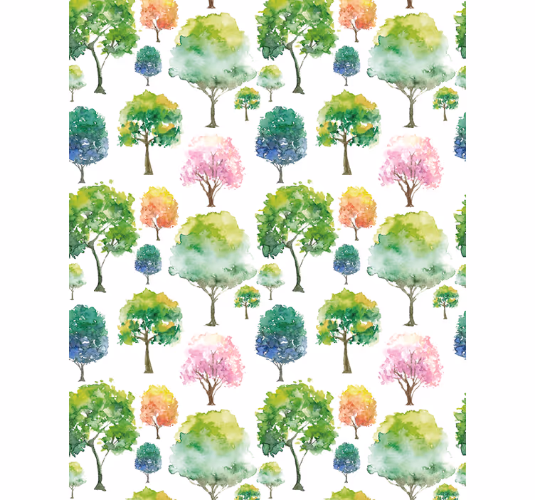 Grüntöne baum Fenster Rollo - TenStickers