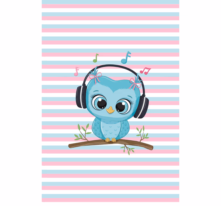 Rollo Fenster Tiere musikalische eulenillustration - TenStickers