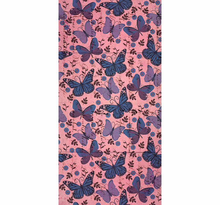 Rollo Fenster Schmetterlinge rosa hintergrund - TenStickers