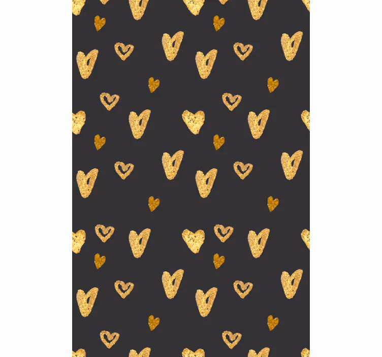 Rollo Fenster romantisch goldenes herzmuster - TenStickers