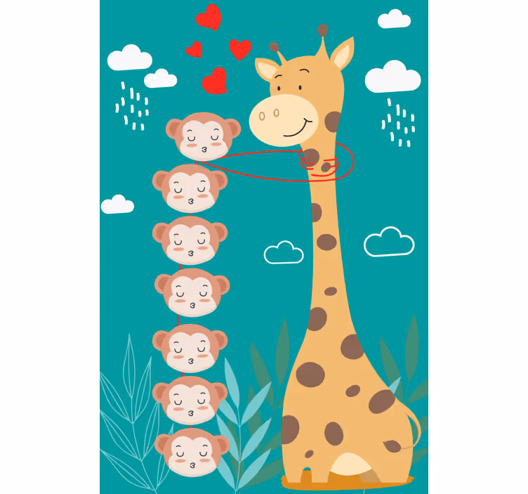 Rollo Fenster Tiermuster giraffe affe liebe - TenStickers