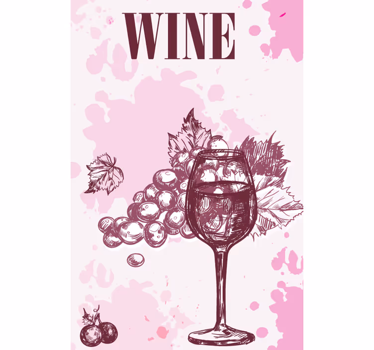 Rollo Fenster romantisch skizze eines weinleseweins - TenStickers