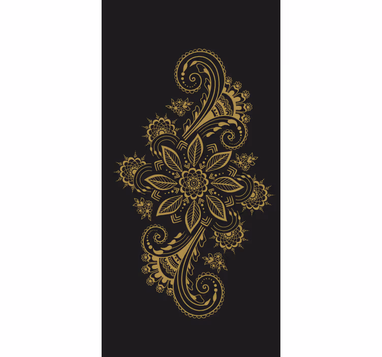 Rollo Fenster Blumen komplizierte goldene blumen - TenStickers