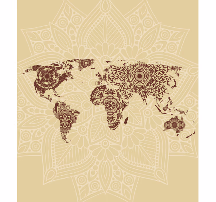 Rollo Fenster Weltkarte mandala-welt-wandteppich - TenStickers