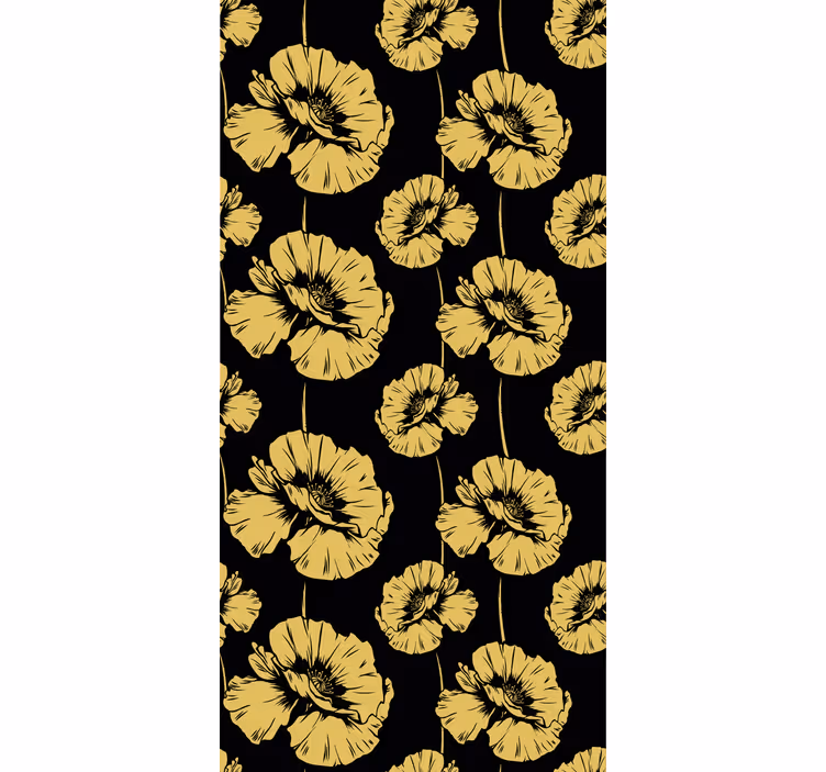 Rollo fenster blumen im gelb-schwarzen design - TenStickers