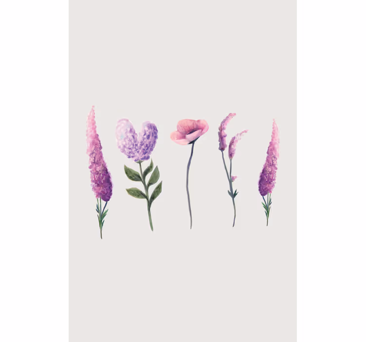 Rollo mit Blumen Lila blumenzeichnungen - TenStickers