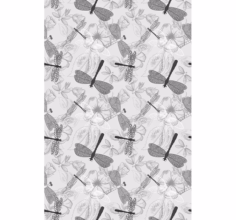 Rollo fenster blumen und pflanzen libellen und blumen - TenStickers