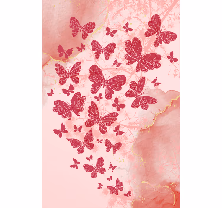 Rollo Fenster Schmetterlinge rosa herzarrangement - TenStickers